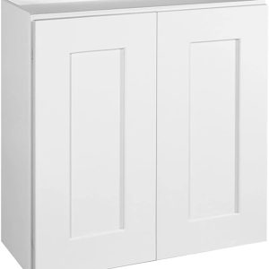 Unassembled Wall Kitchen Cabinet W2424, 24 W x 12 D x 24 H, Painted White, Solid Wood, , 561571