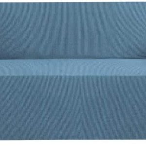Stretch Slip Covers for Sofas/Couches Sofa Slipcovers for Living Room Couch Cover 3 Cushion Sofa Feature Thick Checked Jacquard Fabric with Elastic Bottom, Sofa Large - Dusty Blue