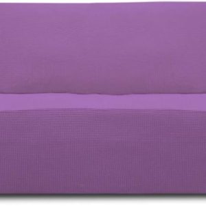Stretch 4 Seater Sofa Slipcover 1-Piece Sofa Cover Furniture Protector Couch Soft with Elastic Bottom for Kids, Polyester Spandex Jacquard Fabric Small Checks Purple
