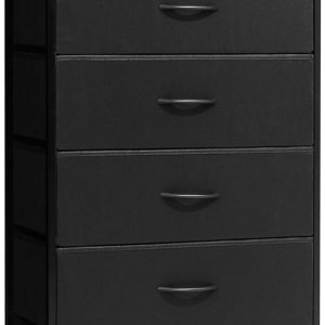 Dresser for Bedroom with 6 Drawers, Tall Chest of Drawers, Black Dressers Bedroom Furniture, Storage Organizer Unit with Bins for Closet, Hallway, Living Room, Entryway