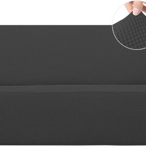 Stretch Sofa Slipcover 1-Piece Sofa Cover Furniture Protector Couch Soft with Elastic Bottom for Kids, Polyester Spandex Jacquard Fabric Small Checks (Sofa, Dark Gray)