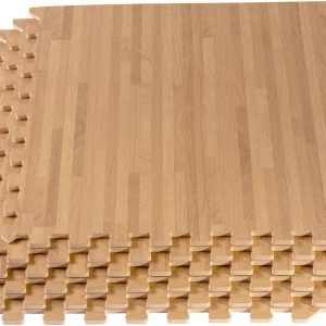 3/8 Inch Thick Printed Foam Tiles, Premium Wood Grain Interlocking Foam Floor Mats, Anti-Fatigue Flooring – Stylish Flooring Solution
