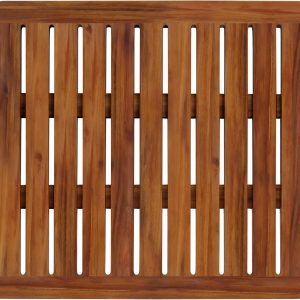 Acacia Wood Shower Mat 21x21 Inches by , Luxury Bath Mat Non Slip for Bathroom Bathtub Shower Spa Garden Home, Wooden Floor Mat Square Large for Outdoor and Indoor