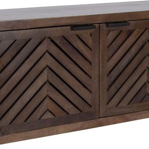 Decorative  2-Door Wall Cabinet, 30 x 10 x 14, Natural Wood, Decorative Modern Storage Cabinet with Doors