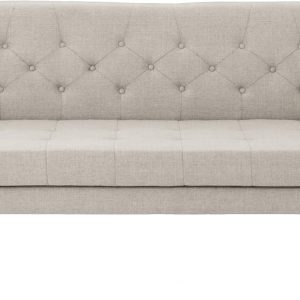 Mid Century Modern Tufted Fabric Sofa, Beige